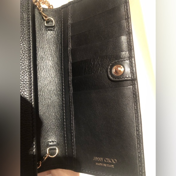 NWT in box Jimmy Choo black leather shoulder bag with gold chain strap - Picture 6 of 8